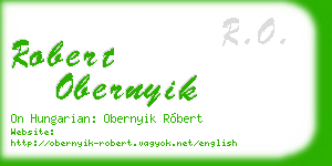 robert obernyik business card